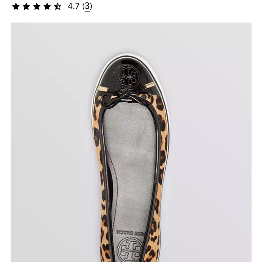Tory Burch Black and Tan Leopard Flats Size 7.5